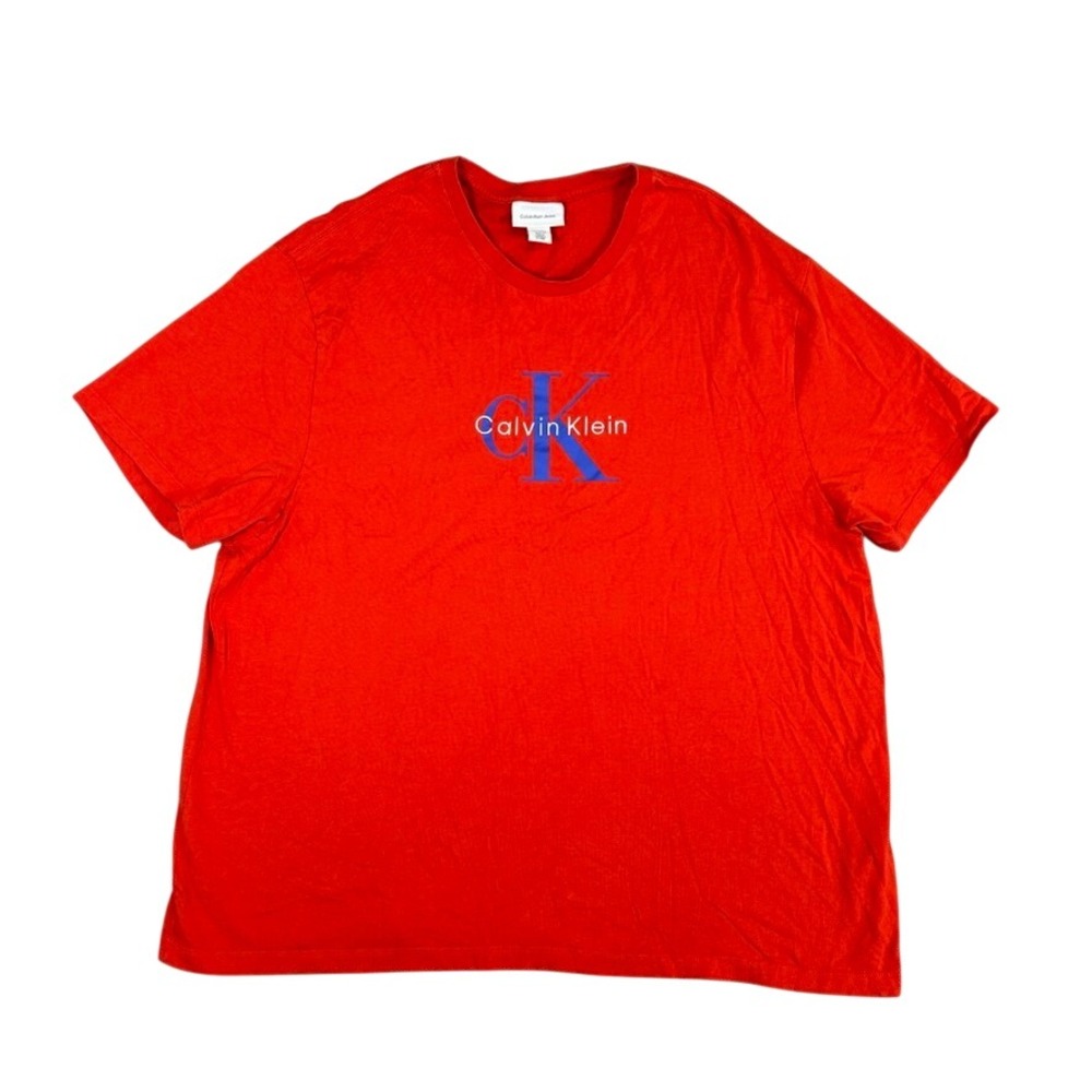 Calvin Klein Jeans Mens XXL Red Short Sleeve CK Logo Graphic T-Shirt 4RB862G